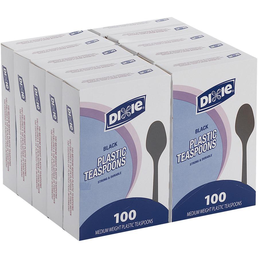 Dixie Medium-weight Disposable Teaspoon Grab-N-Go by GP Pro - 100 / Box - 10/Carton - Teaspoon - 1000 x Teaspoon - Black. Picture 3