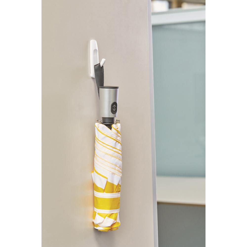 Command Medium Utility Hooks with Adhesive Strips - 3 lb (1.36 kg) Capacity - for Paint, Wood, Tile - White - 6 / Pack. Picture 7