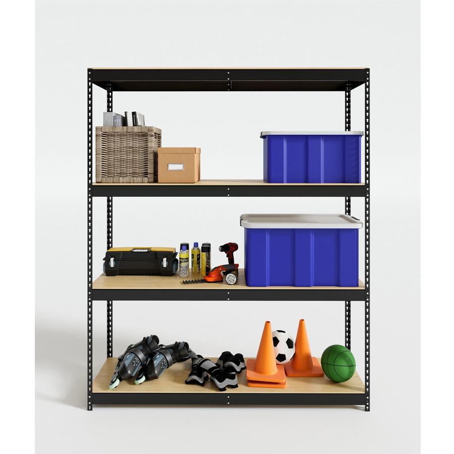 Lorell Archival Shelving - 80 x Box - 4 Compartment(s) - 84" Height x 69" Width x 33" Depth - 28% Recycled - Black - Steel, Particleboard - 1 Each. Picture 9