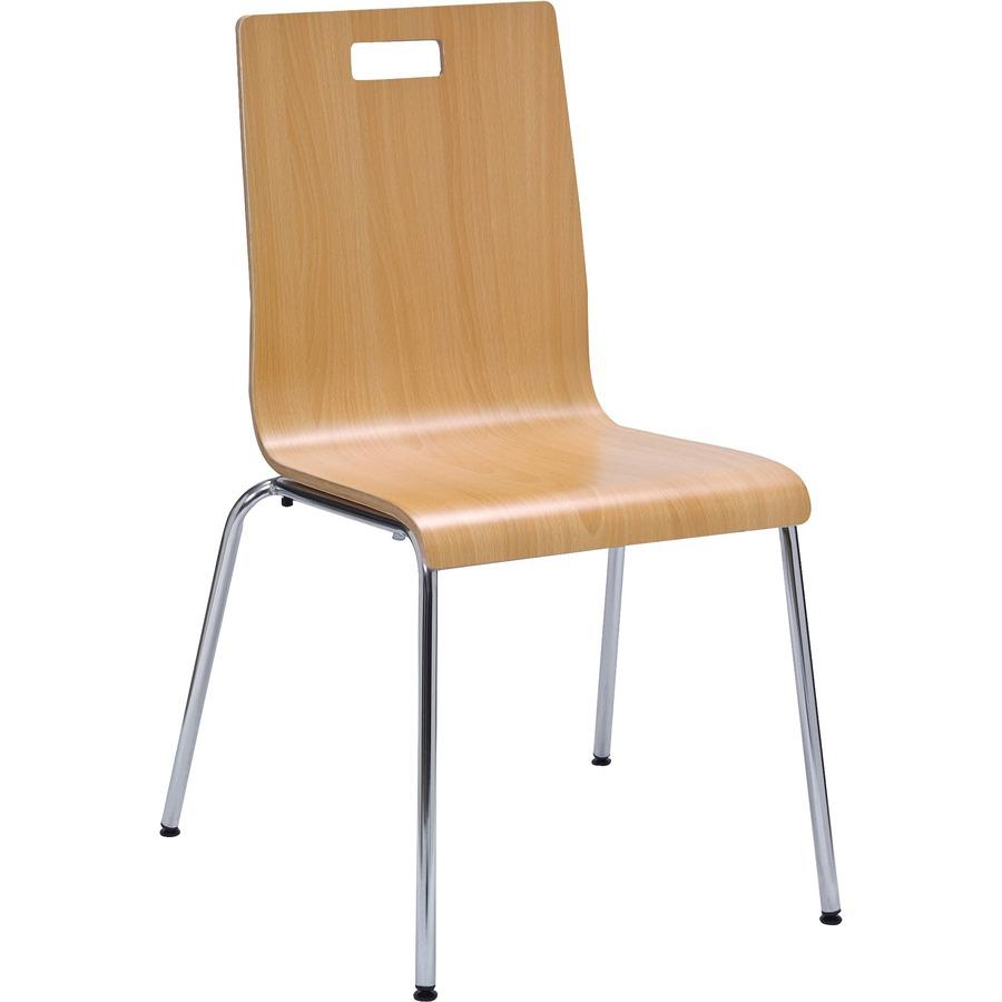 Lorell Bentwood Cafe Chairs - Steel Frame - Natural - Plywood, Bentwood - 2 / Carton. Picture 3