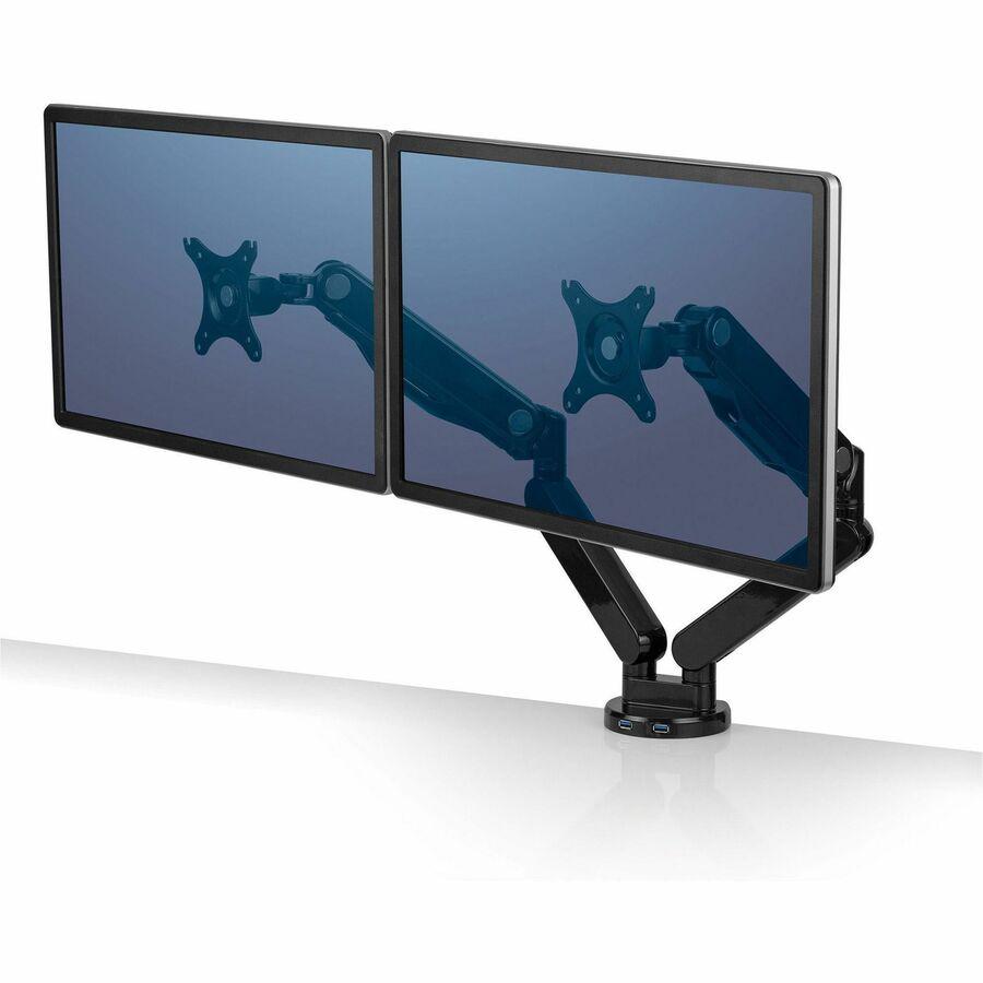 Fellowes Platinum Series Dual Monitor Arm - 2 Display(s) Supported - 46" Screen Support - 40 lb Load Capacity - 1 Each. Picture 3