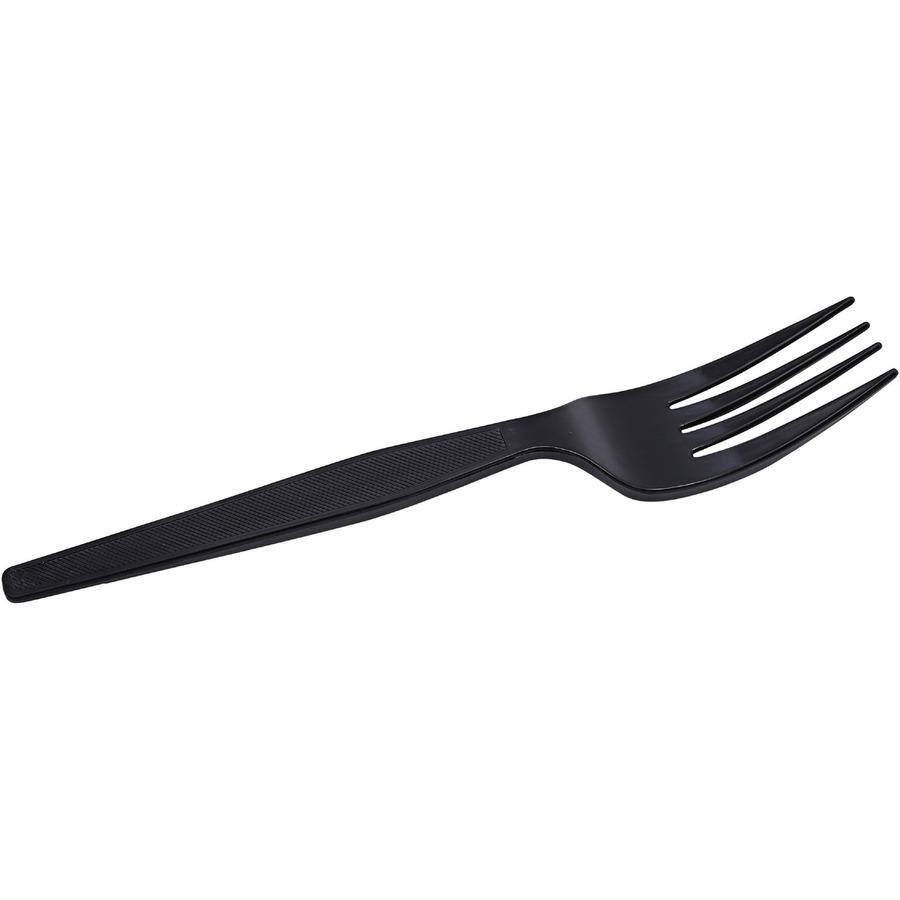 Genuine Joe Heavyweight Fork - 1 Piece(s) - 1000/Carton - Fork - 1 x Fork - Disposable - Textured - Black. Picture 8