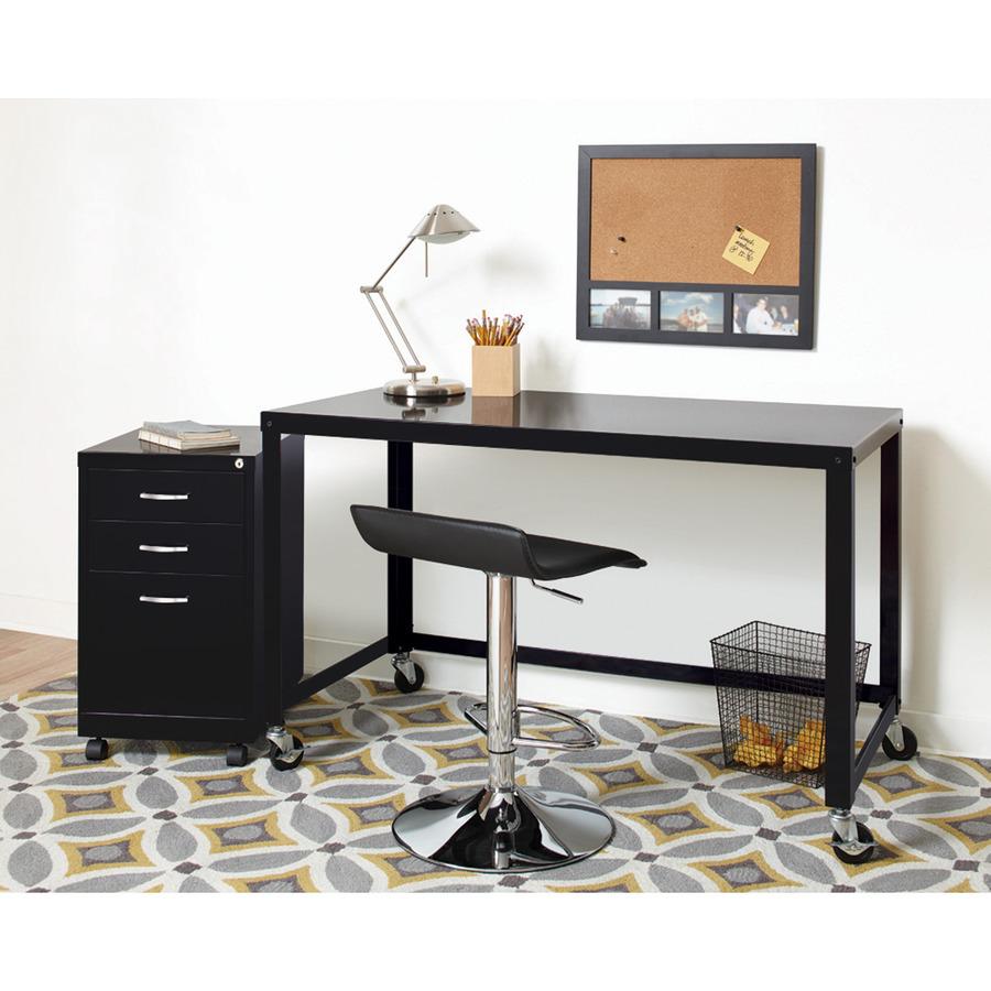 Lorell SOHO Personal Mobile Desk - Rectangle Top - 48" Table Top Width x 23" Table Top Depth - 29.50" HeightAssembly Required - Black - 1 Each. Picture 8