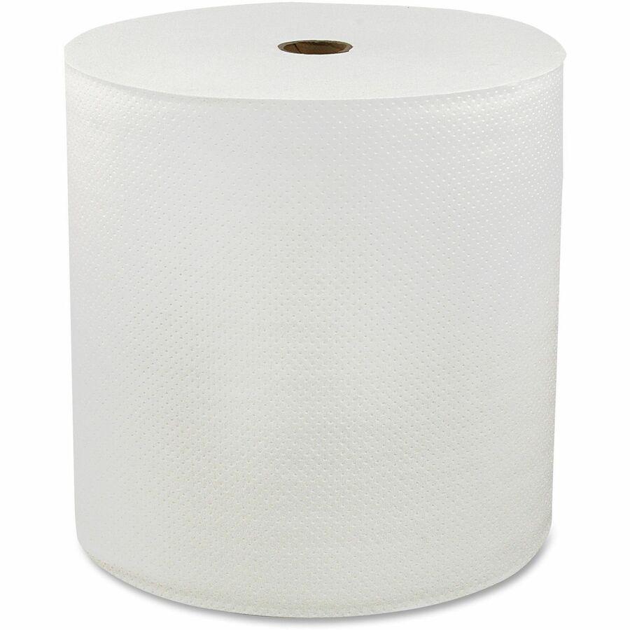 Genuine Joe Solutions Hardwound Paper Towels - 1 Ply - 7" x 850 ft - White - Virgin Fiber - 6 / Carton. Picture 7