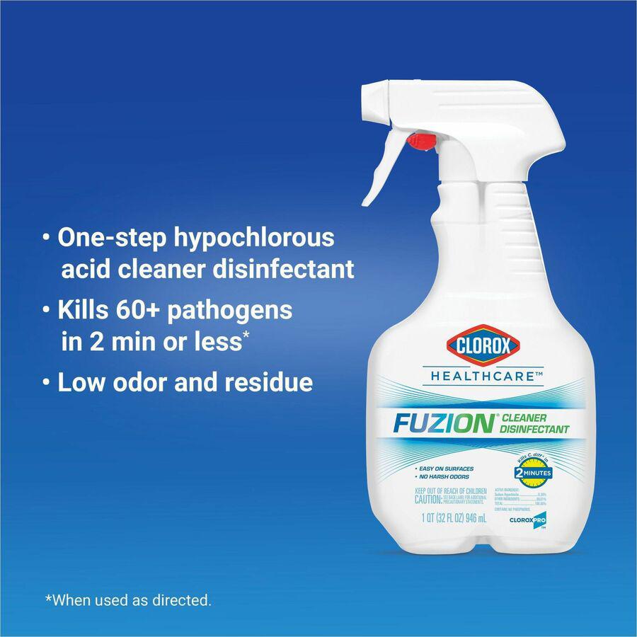 Clorox Healthcare Fuzion Cleaner Disinfectant - Ready-To-Use Spray - 32 fl oz (1 quart) - Bottle - 1 Each - Translucent. Picture 10