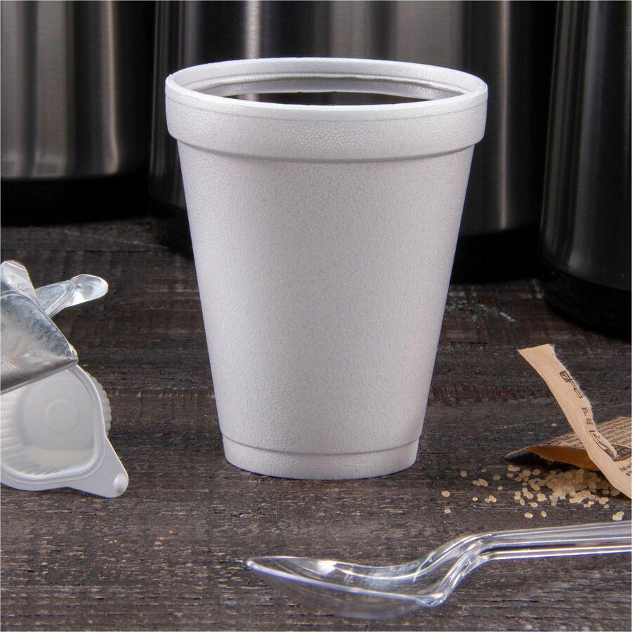 Dart 10 oz Insulated Foam Cups - 25 / Bag - 40 / Carton - White - Foam - Beverage. Picture 4