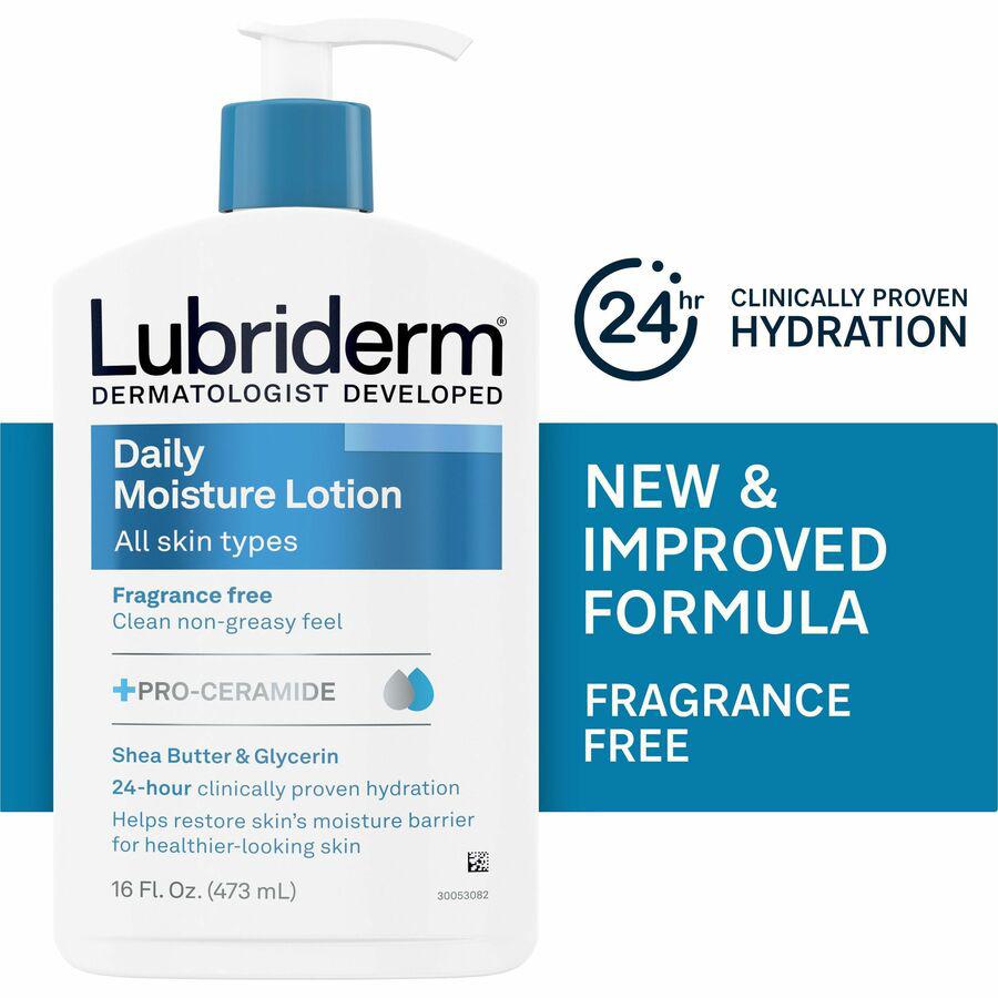 Lubriderm Daily Moisture Lotion - Lotion - 16 fl oz - For Dry, Normal Skin - Applicable on Body - Moisturising, Non-greasy, Fragrance-free, Absorbs Quickly - 1 Each. Picture 11