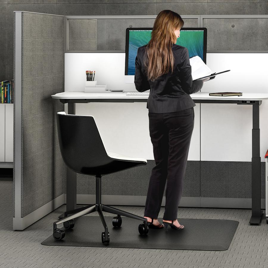Deflecto Ergonomic Sit-Stand Chair Mat for Multi-surface - Workstation - 53" Length x 45" Width x 0.800" Depth - Rectangular - Foam - Black - 1Each. Picture 7