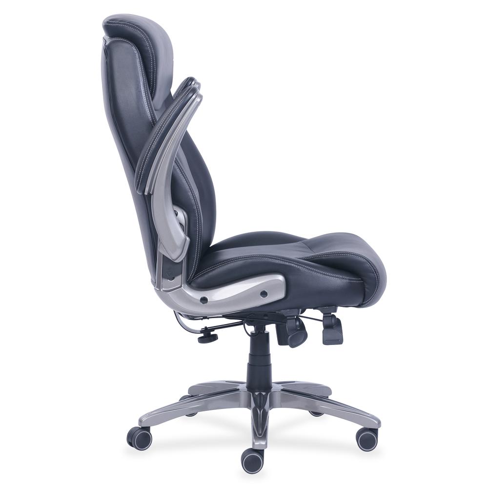 Lorell Revive Executive Chair - Black Bonded Leather Seat - Black Bonded Leather Back - 5-star Base - 1 Each. Picture 9