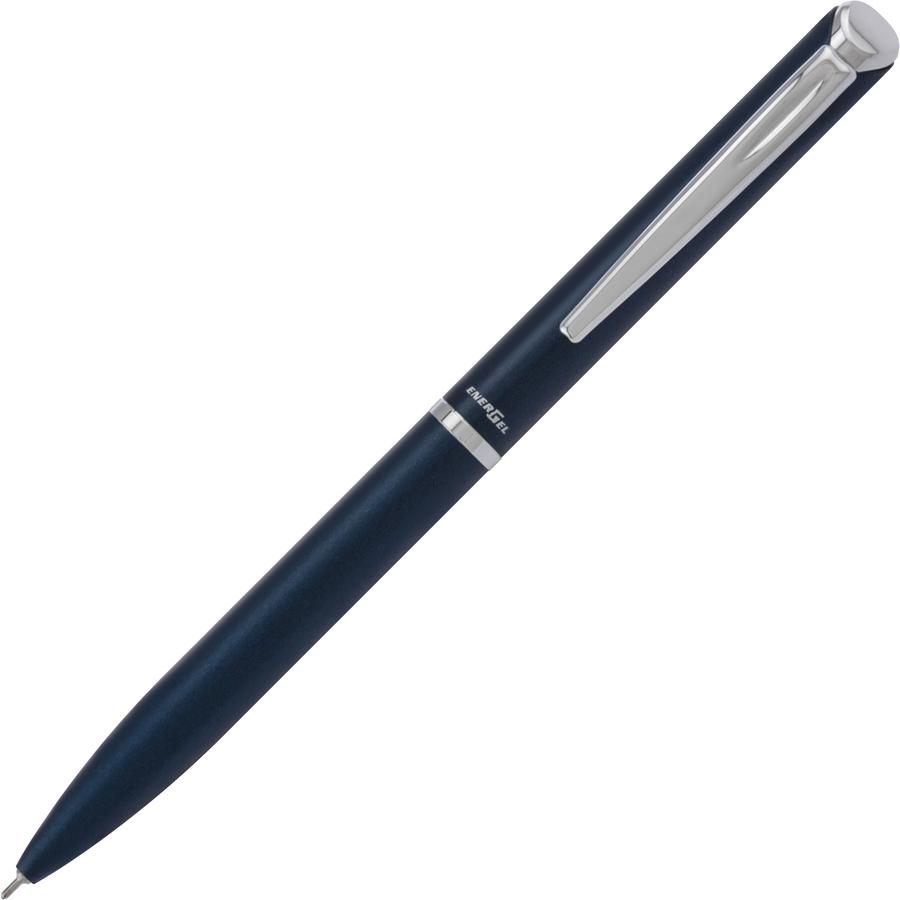Pentel Style Liquid Gel Pen - 0.7 mm Pen Point Size - Refillable - Retractable - Black Gel-based Ink - Blue Metal Barrel - 1 Each. Picture 4