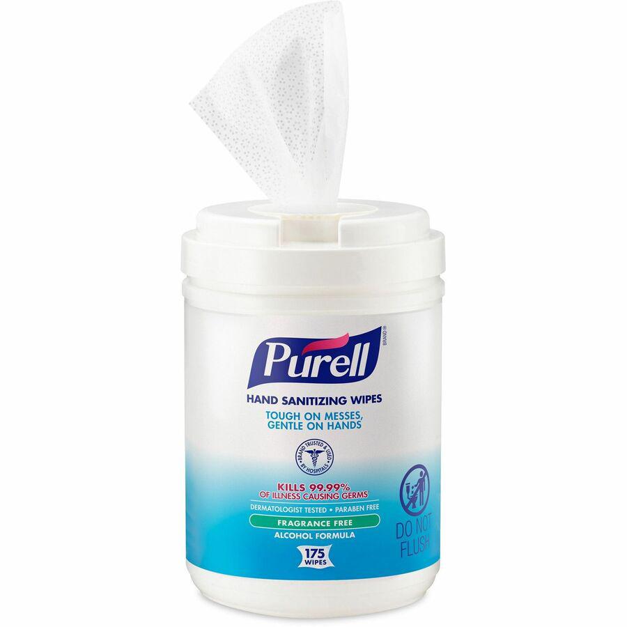 PURELL&reg; Alcohol Hand Sanitizing Wipes - 6" x 7" - White - 175 Per Canister - 6 / Carton. Picture 4