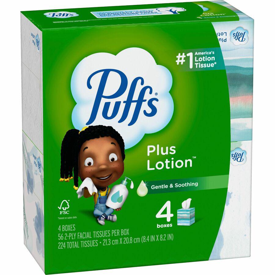 Puffs Plus Lotion Facial Tissues - 2 Ply - White - 56 Per Box - 24 / Carton. Picture 4
