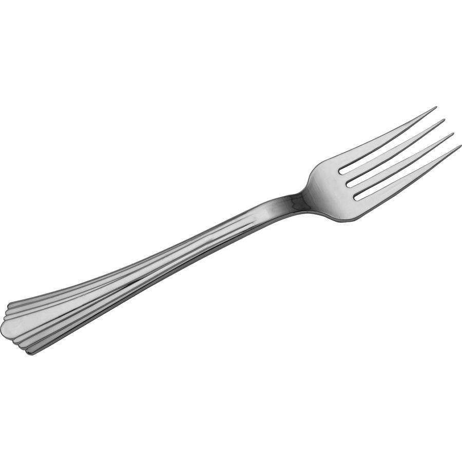 Reflections Classic Silver-look Fork - 40 / Pack - 320/Carton - Fork - Disposable - Silver. Picture 2