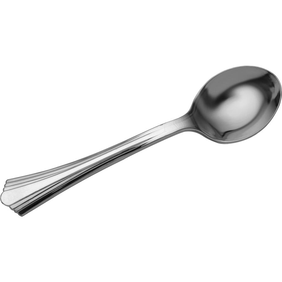 Reflections Classic Silver-look Spoon - 320/Carton - Spoon - Disposable - Silver. Picture 2