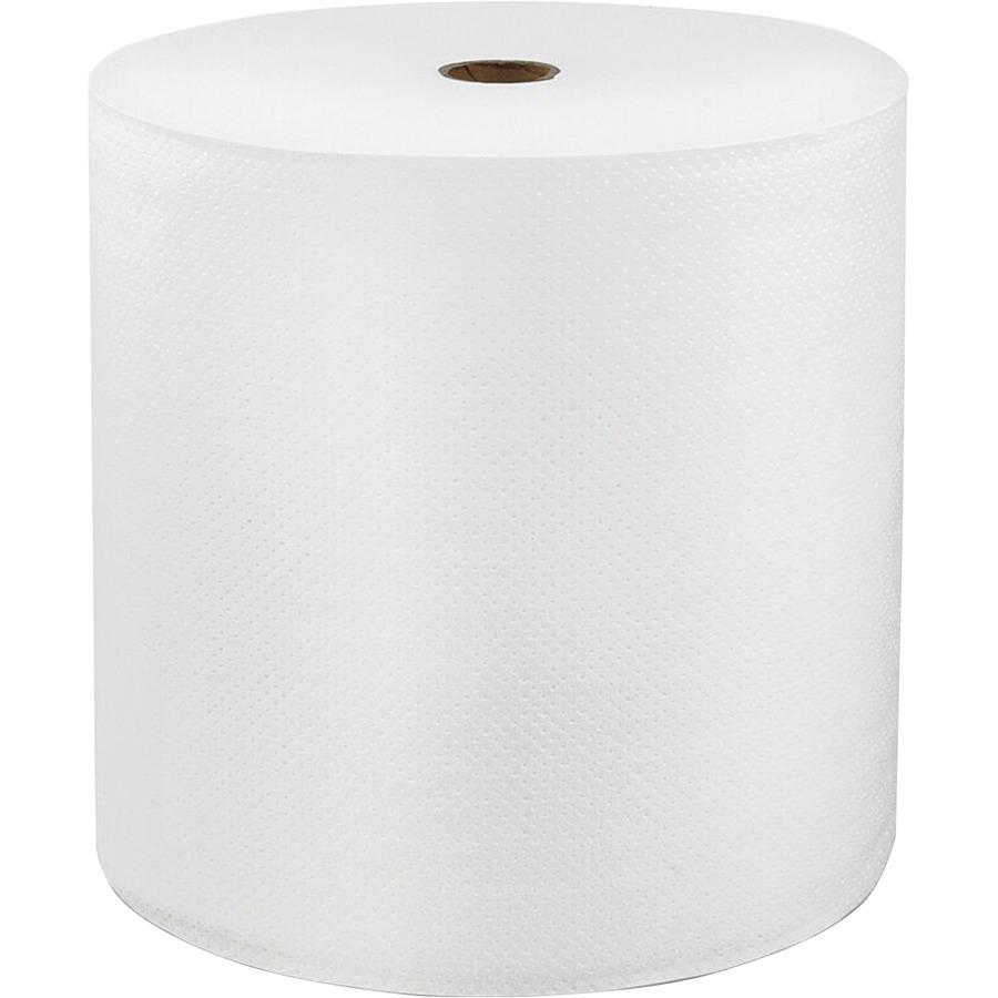 LoCor Hardwound Roll Towels - 1 Ply - 8" x 800 ft - White - Virgin Fiber - 6 / Carton. Picture 2