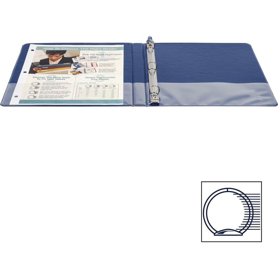 Business Source Basic Round Ring Binders - 1/2" Binder Capacity - Letter - 8 1/2" x 11" Sheet Size - 125 Sheet Capacity - 3 x Round Ring Fastener(s) - Internal Pocket(s) - Chipboard, Polypropylene - D. Picture 7
