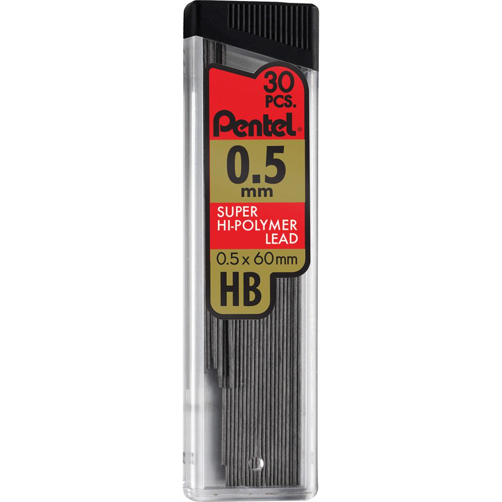 Pentel Super Hi-Polymer Leads - 0.5 mmFine Point - HB - Black - 360 / Box. Picture 3