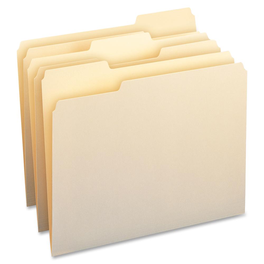 Smead 1/3 Tab Cut Letter Recycled Top Tab File Folder - 8 1/2" x 11" - 3/4" Expansion - Top Tab Location - Left Tab Position - Manila - 10% Recycled - 5 / Carton. Picture 5