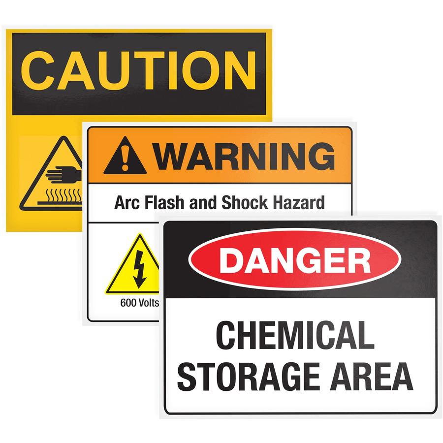 Avery&reg; 7"x10" Removable Label Safety Signs - 7" Width x 10" Length - Removable Adhesive - Rectangle - Laser, Inkjet - White - Film - 1 / Sheet - 15 Total Sheets - 15 / Pack - Water Resistant. Picture 3