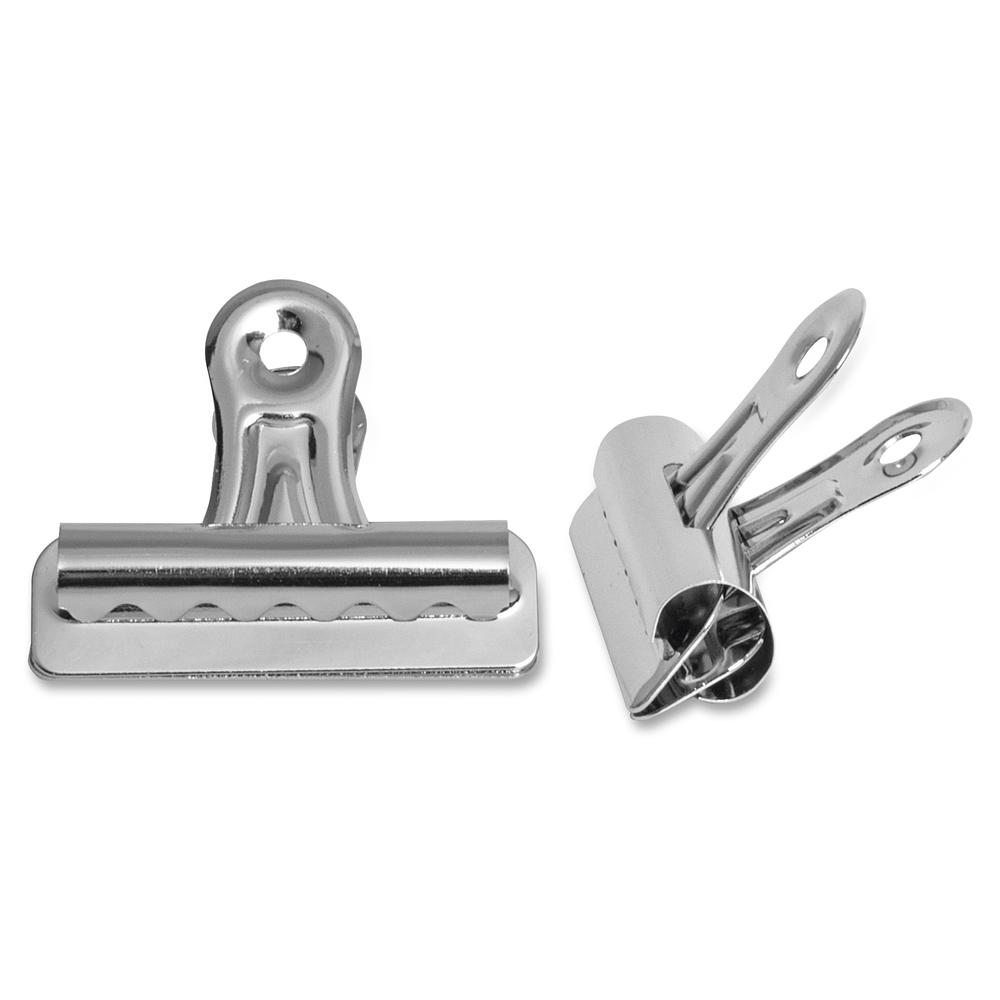 Business Source Bulldog Grip Clips - No. 2 - 2.3" Width - for Paper - Heavy Duty - 36 / Box - Silver. Picture 2
