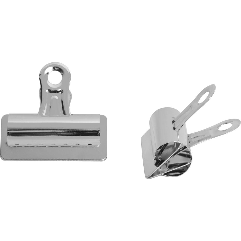 Business Source Bulldog Grip Clips - No. 4 - 3" Width - for Paper - Heavy Duty - 12 / Box - Silver. Picture 4