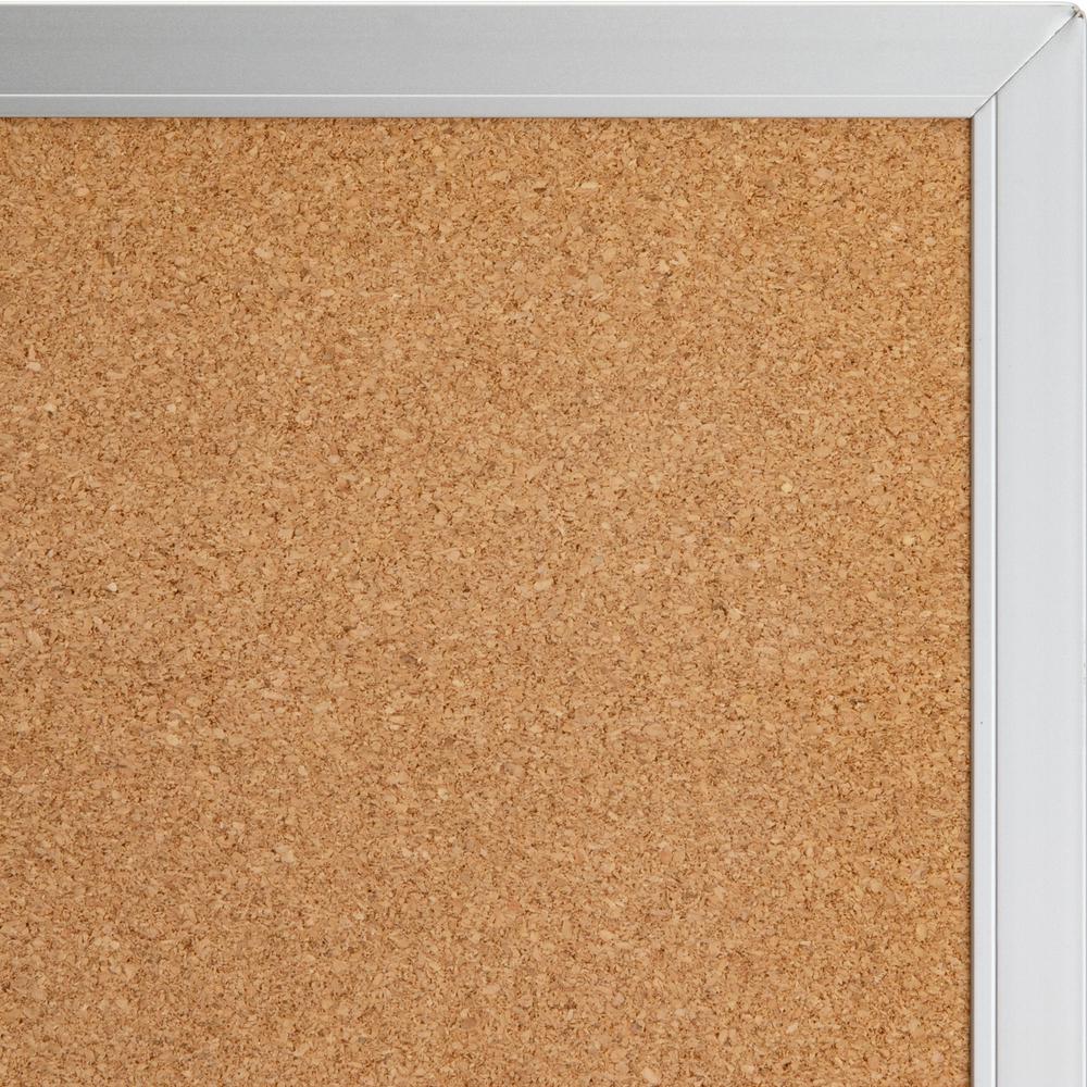 Lorell Aluminum Frame Cork Board - 48" Height x 72" Width - Cork Surface - Long Lasting, Warp Resistant - Silver Aluminum Frame - 1 Each. Picture 7