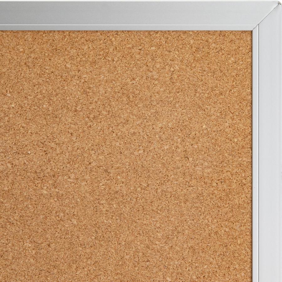 Lorell Bulletin Board - 24" Height x 36" Width - Cork Surface - Long Lasting, Warp Resistant - Brown Aluminum Frame - 1 Each. Picture 3