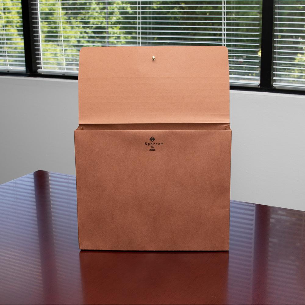 Business Source Letter Recycled File Wallet - 8 1/2" x 11" - 5 1/4" Expansion - Brown - 30% Recycled - 1 Each. Picture 2