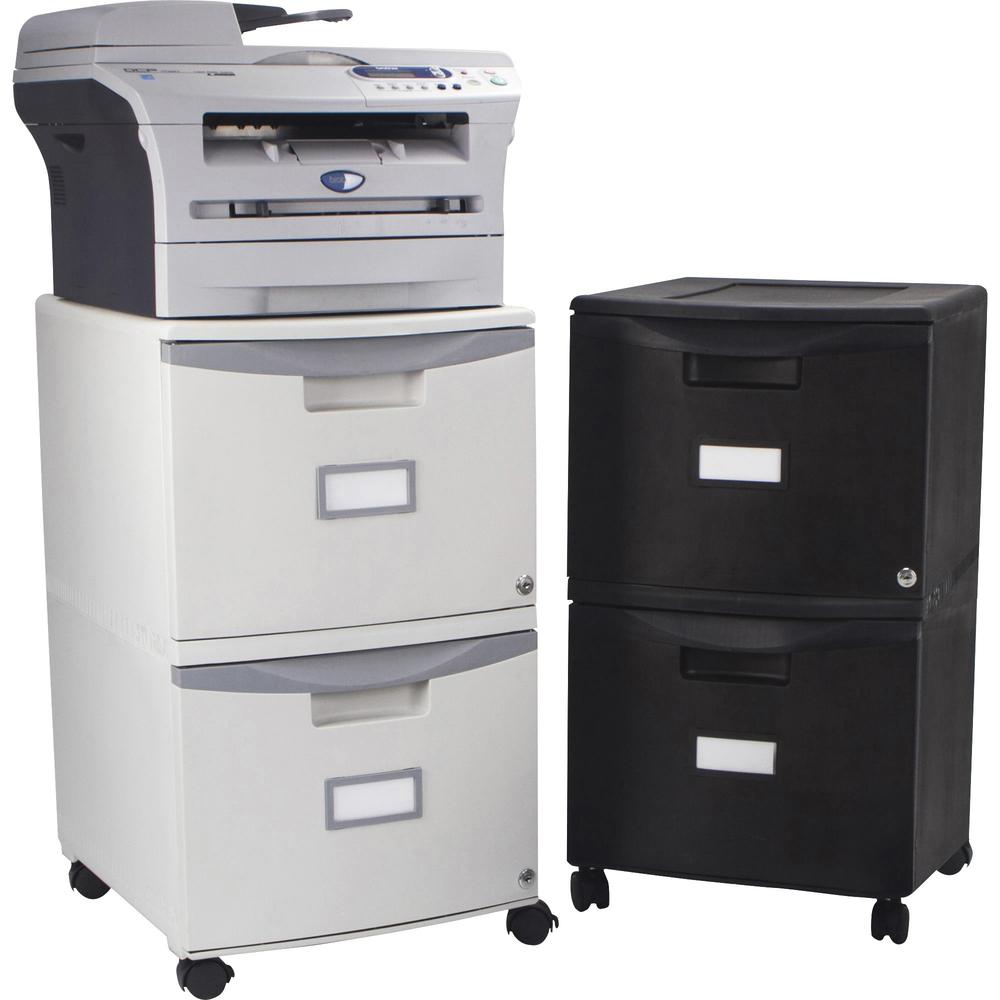 Storex 2-drawer Mobile File Cabinet - 18.3" x 14.8" x 26" - 2 x Drawer(s) for File, Document - Locking Drawer, Label Holder, Scratch Resistant, Dent Resistant, Rust Resistant, Moisture Resistant, Dura. Picture 3