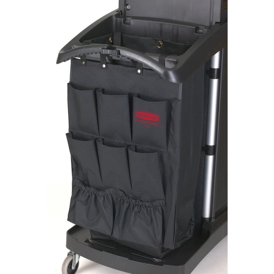 Rubbermaid Commercial Janitor's Cart 9-pocket Hanging Organizer - 9 Pocket(s) - 28" Height x 19.8" Width x 1.5" Depth - Black - Fabric - 1 Each. Picture 3