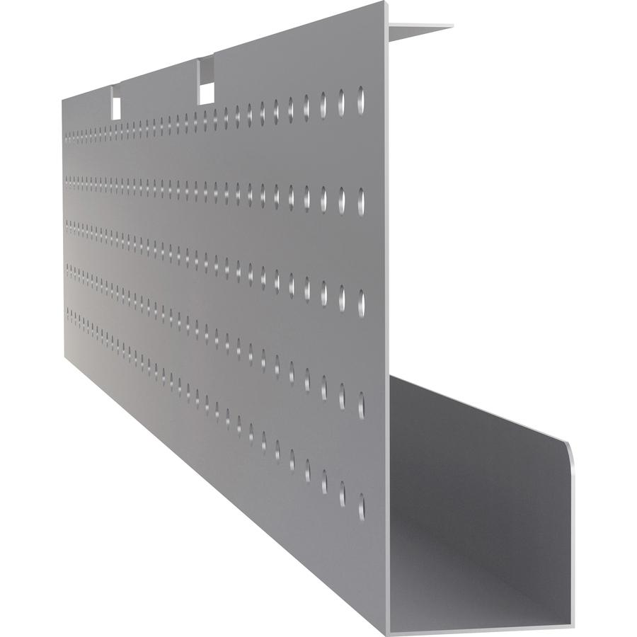Lorell 60" Training Table Modesty Panel - 54" Width x 3" Depth x 10" Height - Steel - Metallic Silver. Picture 3