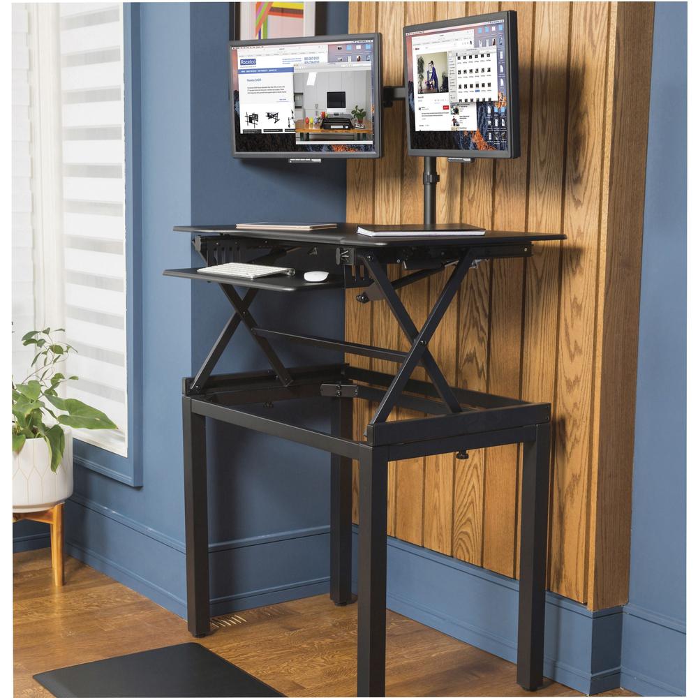 Lorell Adjustable Desk Riser Floor Stand - 29" Height x 36" Width x 22.8" Depth - Floor - Steel - Black. Picture 4