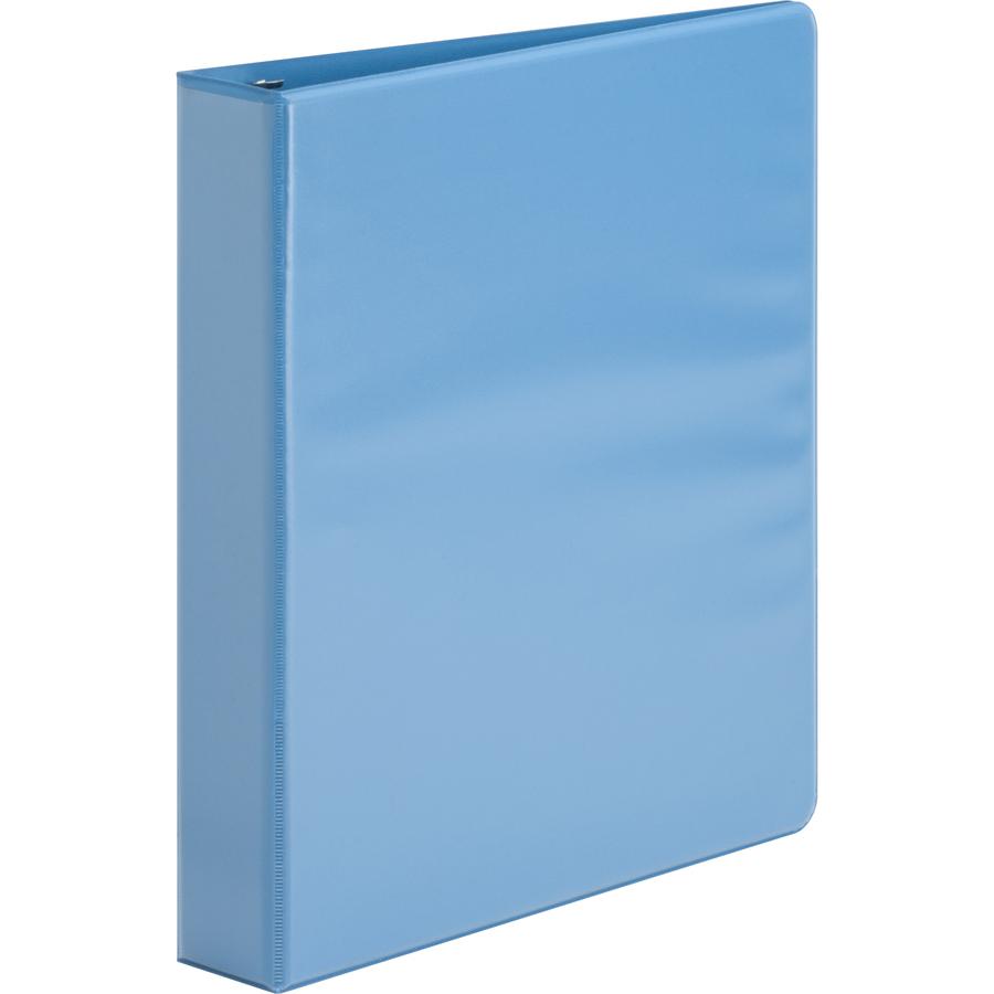 Business Source Heavy-duty View Binder - 1 1/2" Binder Capacity - Letter - 8 1/2" x 11" Sheet Size - 350 Sheet Capacity - Round Ring Fastener(s) - 2 Internal Pocket(s) - Polypropylene-covered Chipboar. Picture 4
