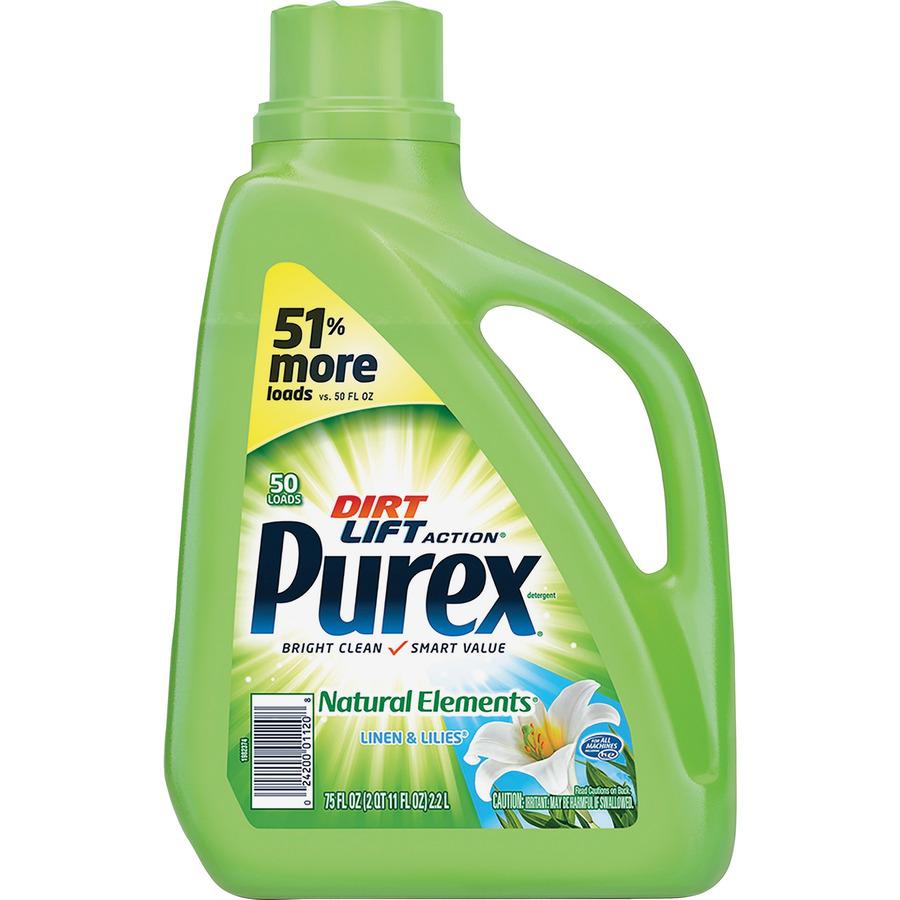 Purex Natural Elements Liquid Detergent - Liquid - 75 fl oz (2.3 quart) - Linen, Lilies Scent - 6 / Carton - Blue. Picture 2