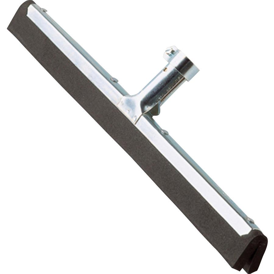Ettore Wipe 'n Dry Floor Squeegee - 22" Rubber Blade - 1.3" Height x 22" Width x 4" Length - Durable, Rust Resistant, Long Lasting - Steel Gray - 10 / Carton. Picture 2