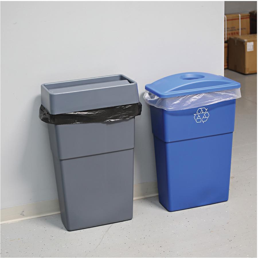 Genuine Joe 23-gallon Recycling Bin Round Cutout Lid - Round - 4 / Carton - Blue. Picture 10