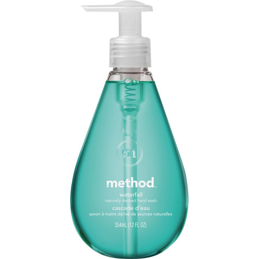 Method Gel Hand Soap - Waterfall ScentFor - 12 fl oz (354.9 mL) - Pump Bottle Dispenser - Hand - Aqua - Paraben-free, Phthalate-free, Triclosan-free - 6 / Carton. Picture 4
