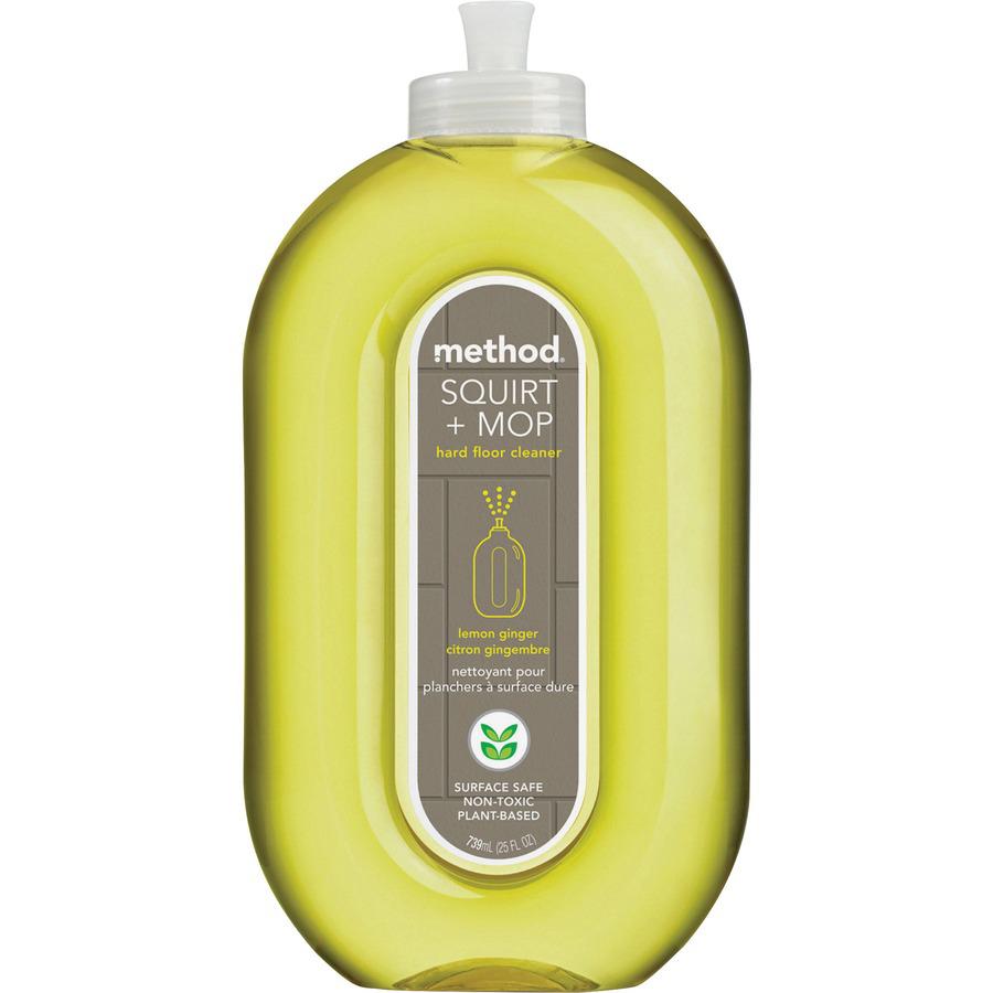 Method Squirt + Mop Hard Floor Cleaner - Ready-To-Use - 25 fl oz (0.8 quart) - Lemon Ginger Scent - 6 / Carton - Non-toxic, Deodorize, Triclosan-free, No-wax - Lemon. Picture 4