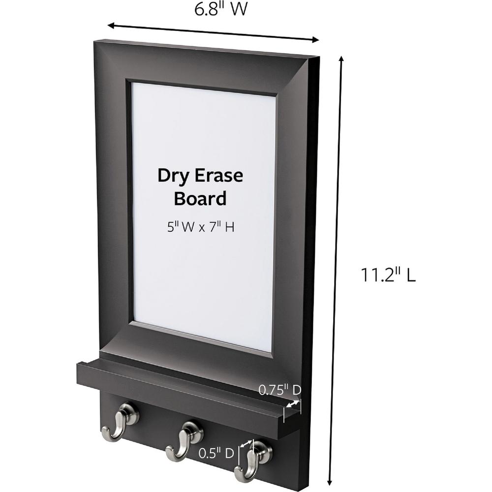 Command Dry-Erase Message Center - 11.2" Height x 6.8" Width x 1.5" Depth - Slate - 1 Each. Picture 3