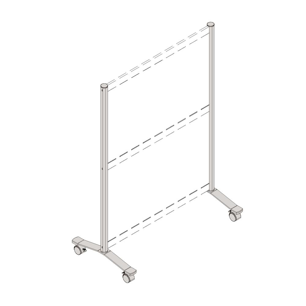 Lorell Adaptable Panel Legs for 71"H Configuration - 18.8" Width x 2" Depth x 48.8" Height - Aluminum - Silver. Picture 8