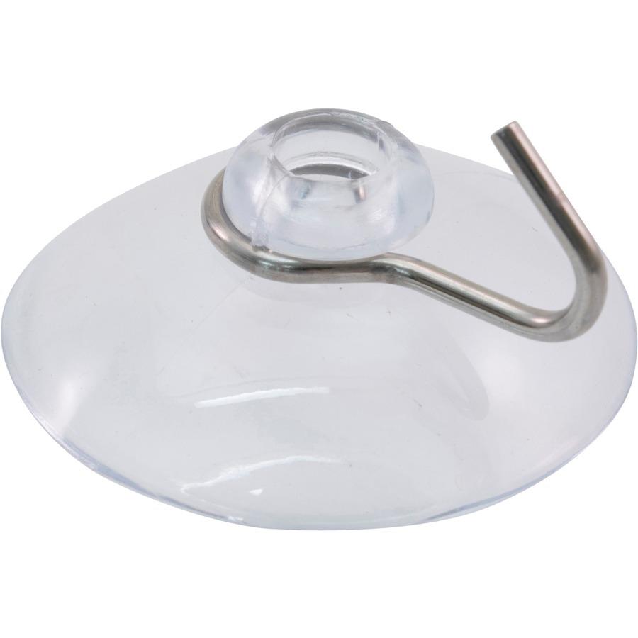 Advantus Metal Hook Suction Cup - for Glass, Tile, Metal, Kitchen, Classroom, Office - Metal - Clear - 25 / Box. Picture 2