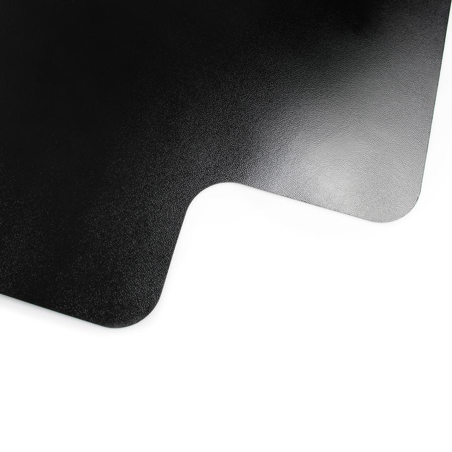 Floortex Cleartex Advantagemat Black Hard Floor PVC Lipped Chair Mat - Hard Floor - 53" Length x 45" Width x 80 mil Thickness - Lip Size 25" Length x 12" Width - Rectangle - Classic - Polyvinyl Chlori. Picture 2