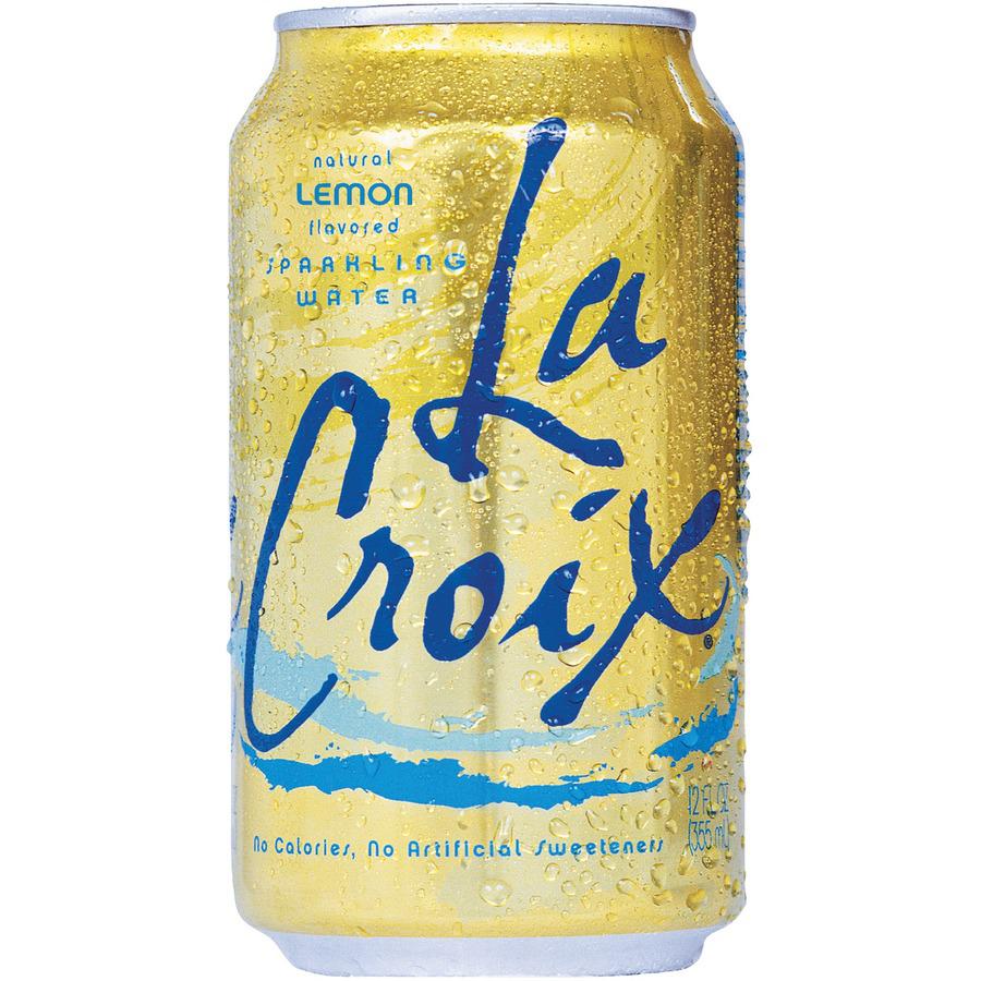 LaCroix Flavored Sparkling Water - Ready-to-Drink - Lemon Flavor - 12 fl oz (355 mL) - 24 / Carton / Can. Picture 2