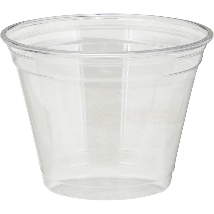 Dixie 9 oz Cold Cups by GP Pro - 50 / Pack - 20 / Carton - Clear - PETE Plastic - Restaurant, Soda, Sample, Iced Coffee, Breakroom, Lobby, Coffee Shop, Cold Drink, Beverage. Picture 2