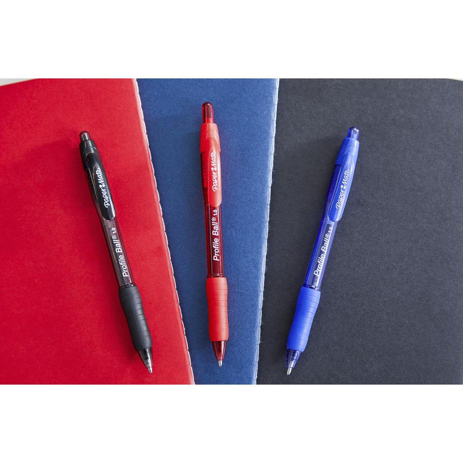 Paper Mate Profile 1.0mm Ballpoint Pens - Medium Pen Point - 1 mm Pen Point Size - Conical Pen Point Style - Retractable - Blue - Blue Barrel - 36 / Box. Picture 3