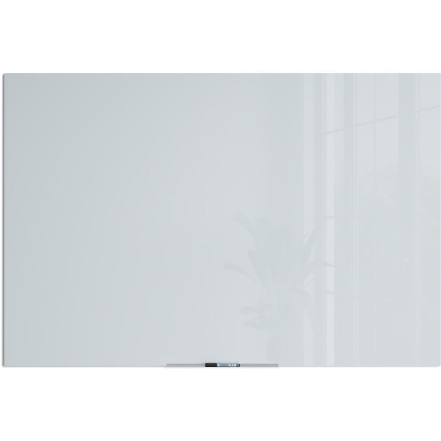 U Brands Floating Glass Dry Erase Board - 47" (3.9 ft) Width x 70" (5.8 ft) Height - Frosted White Tempered Glass Surface - Rectangle - Horizontal/Vertical - 1 Each. Picture 5