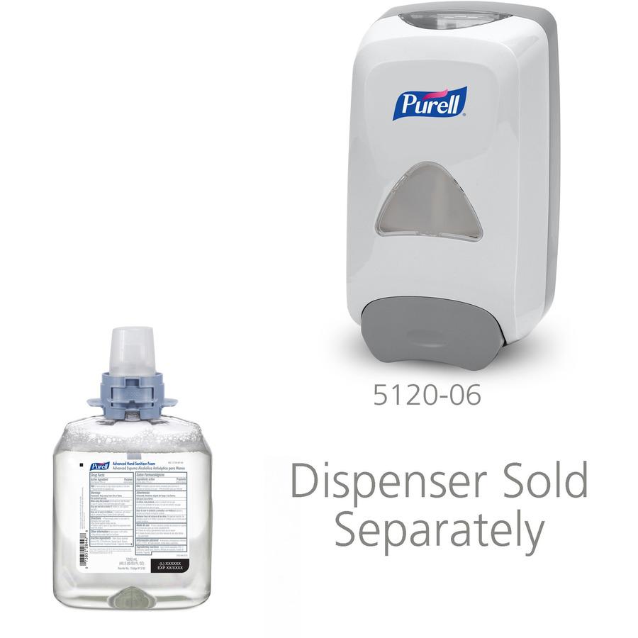 PURELL&reg; Hand Sanitizer Foam Refill - 40.6 fl oz (1200 mL) - Kill Germs - Hand - Moisturizing - Clear - 4 / Carton. Picture 2