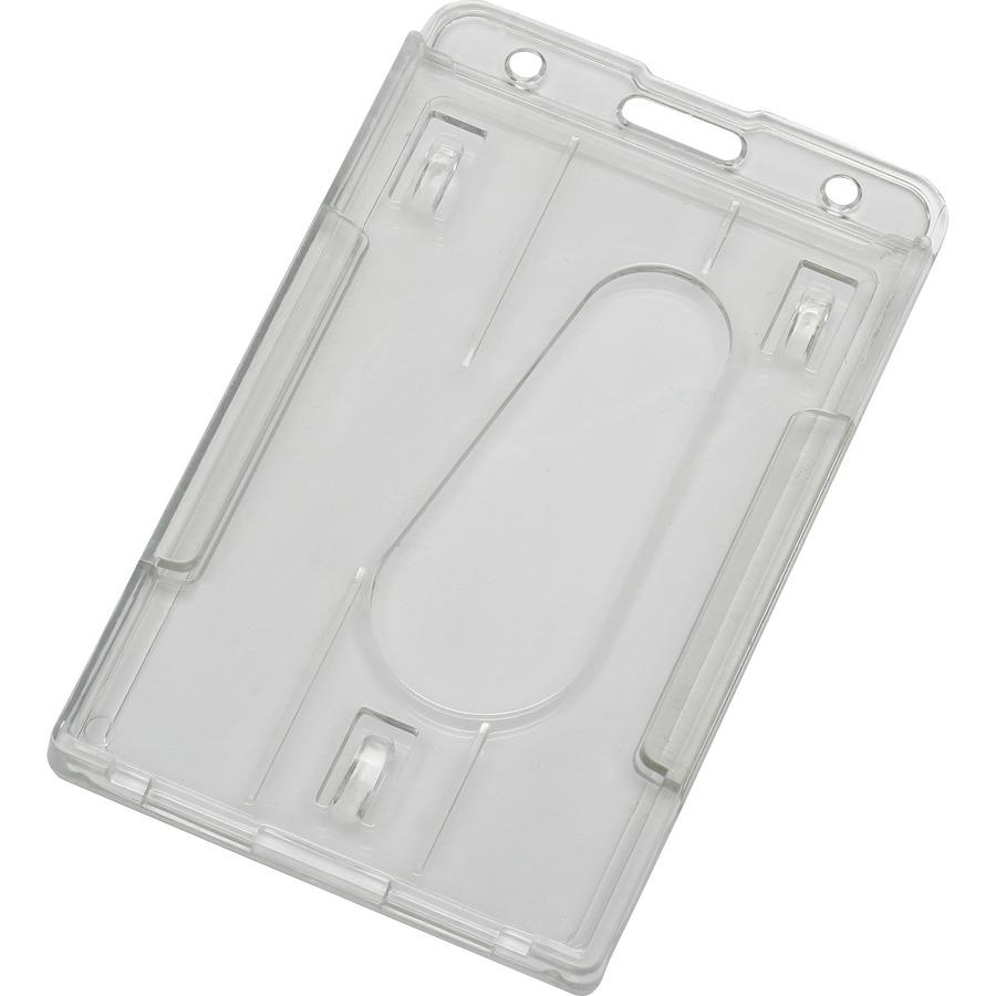 SKILCRAFT Dual ID Card Holder - Vertical - 3.4" x 2.1" x - 24 / Pack - Clear. Picture 2
