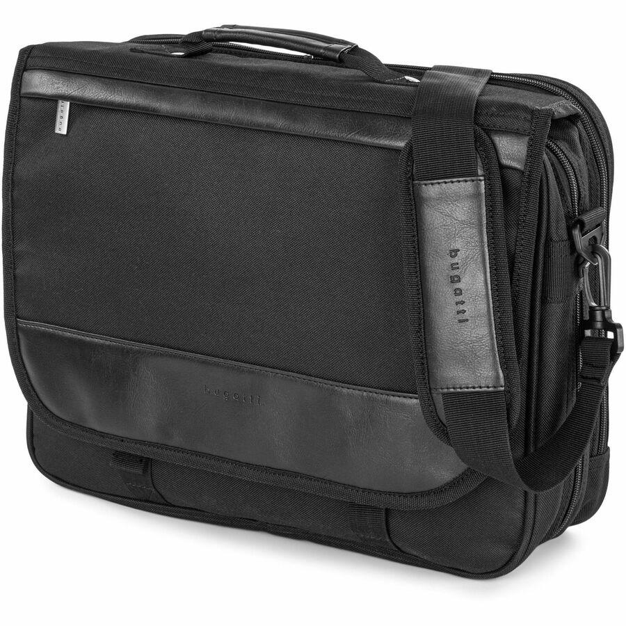bugatti THE ASSOCIATE Carrying Case (Briefcase) for 15.6" Notebook - Black - Polyester Body - 12" Height x 15" Width x 5" Depth - 1 Each. Picture 9