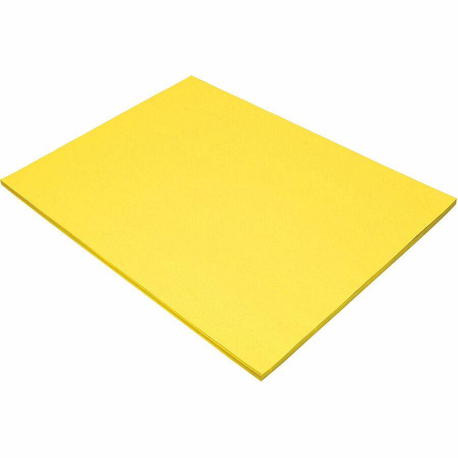 Pacon Color Brights Cardstock - Lemon Yellow - Letter - 8 1/2" x 11" - 65 lb Basis Weight - 100 / Pack - Acid-free, Recyclable, Lignin-free, Buffered - Lemon Yellow. Picture 3